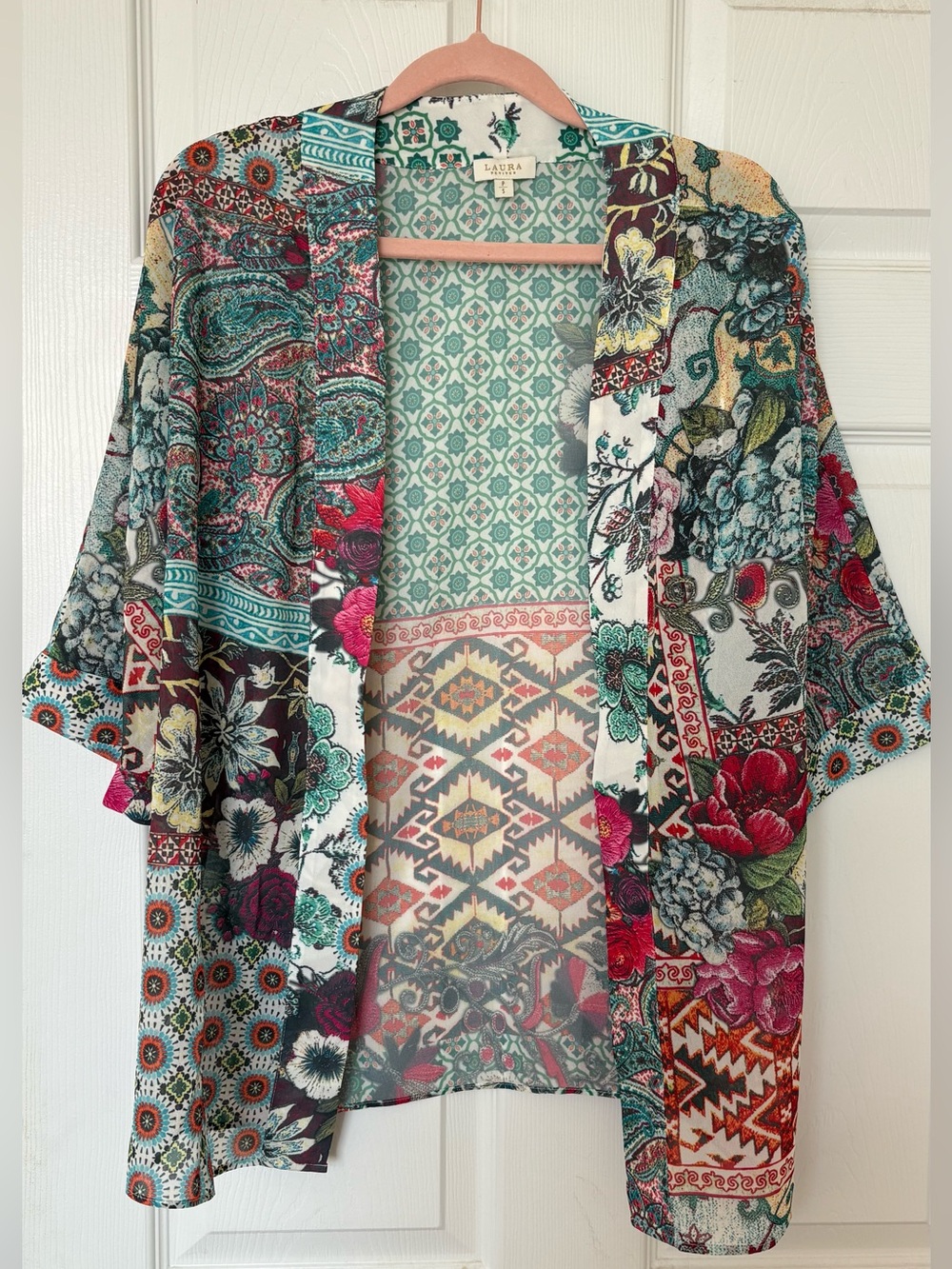 Laura Petites Mixed Print Kimono Cardigan